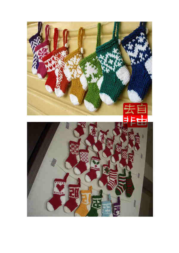 毛线织圣诞袜