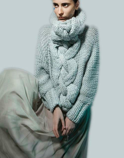 8款冬季女士棒针粗针织大毛衣