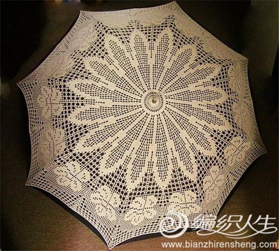 白色钩针蕾丝伞