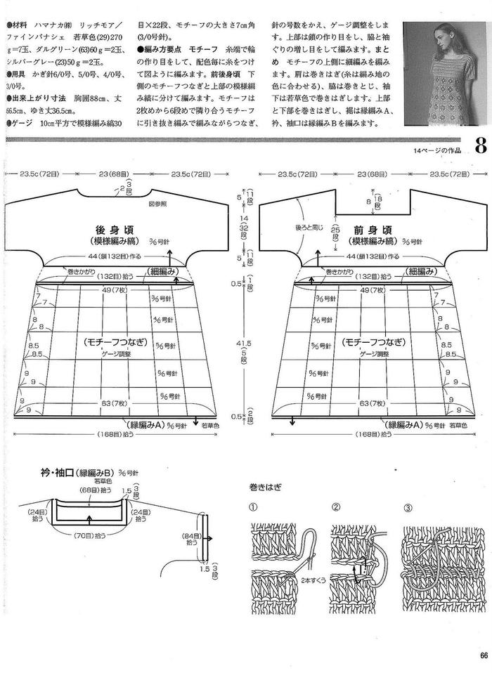 女士鉤針拼花蝙蝠袖A字裙