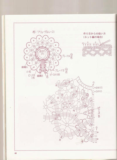 钩针蕾丝假领图解