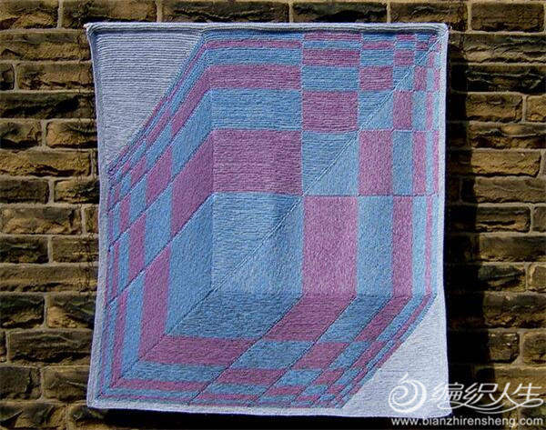 几何图案毛线毯