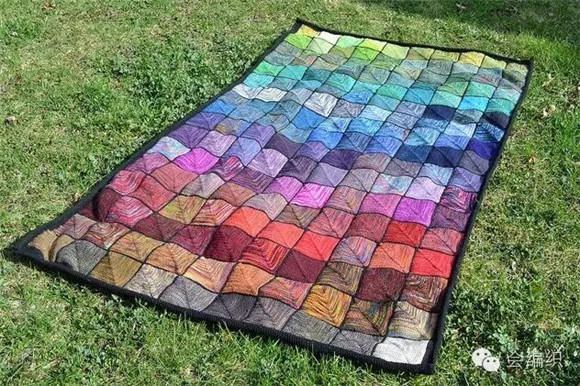 彩虹毛线毯