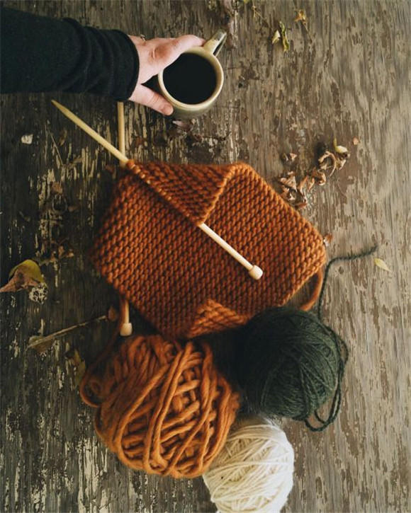 咖啡与毛线编织