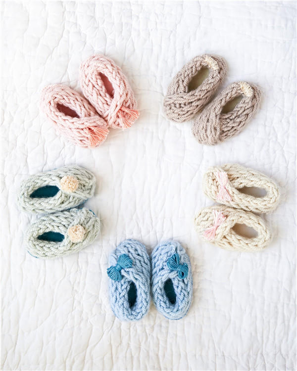 毛线编织婴儿鞋