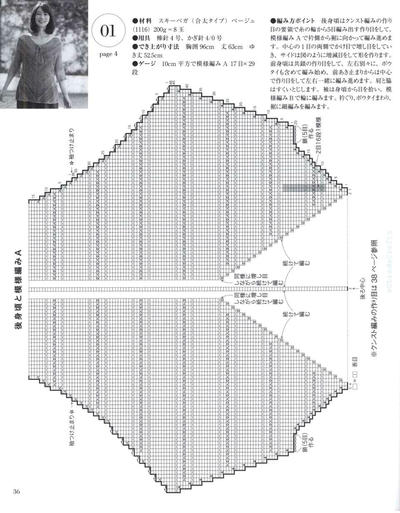 女士棒针V领编织图解