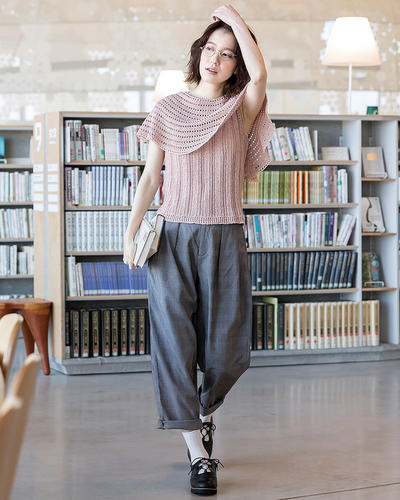 女士钩织结合春夏衣