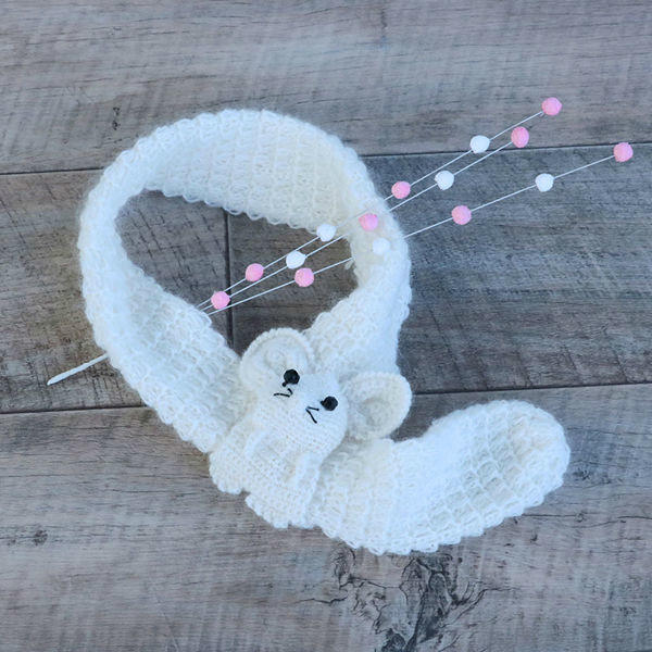 毛线编织2020鼠年主题儿童钩针鼠宝宝图案围脖围巾