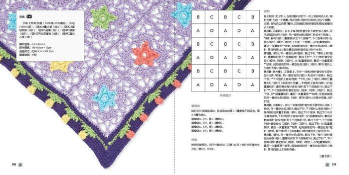 钩针祖母方块拼花毛毯（30款个性毛毯本色、拼接和边饰设计）