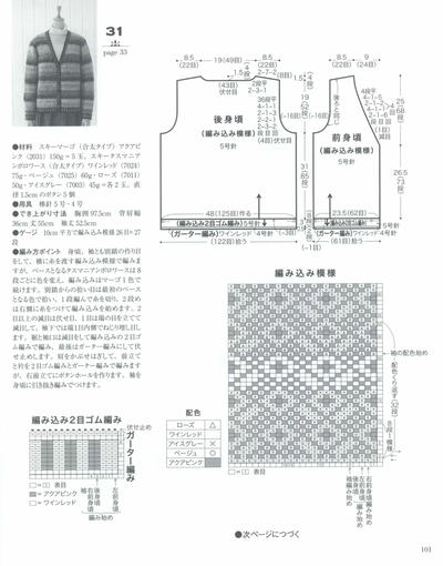 女士棒针开衫图解