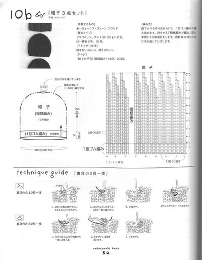 鱼骨针毛线帽图解