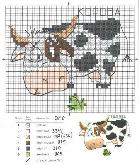 多款或可爱或酷帅的牛图案图解 2021牛年毛衣图案集