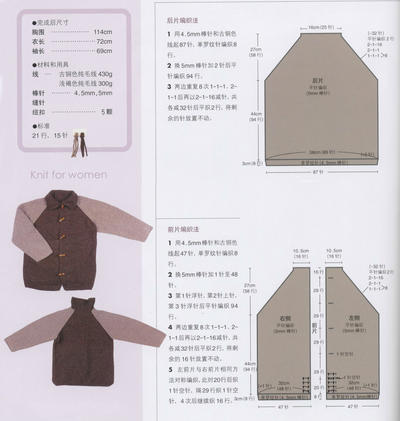 女士棒针开衫图解