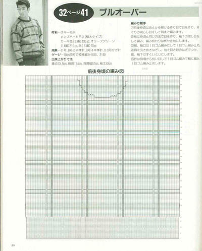棒针男士毛衣图解