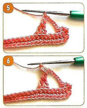Y字针与枣针组合的特别钩针花样（含步骤图）