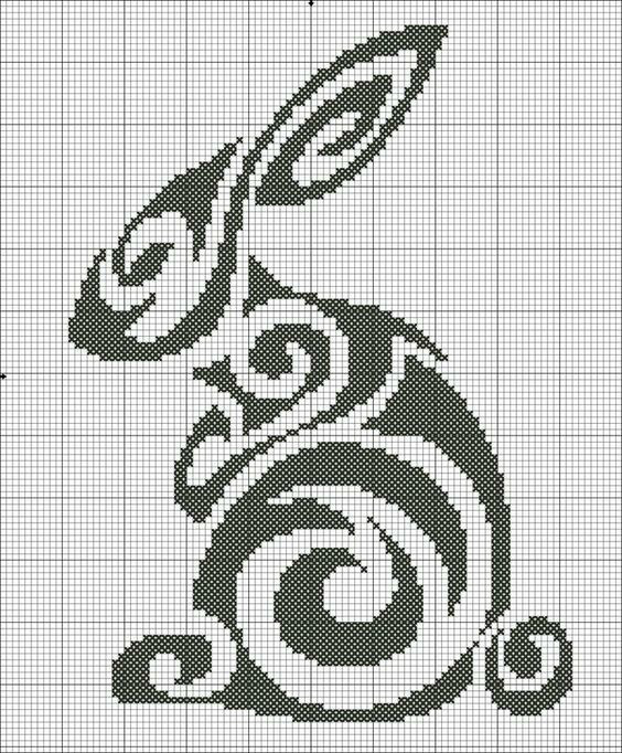 特别的兔兔图案(5-4)可爱简单手工毛衣图案儿童毛衣卡通兔图案系列