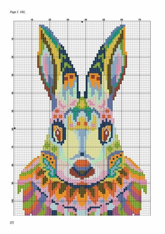 特别的兔兔图案(5-4)可爱简单手工毛衣图案儿童毛衣卡通兔图案系列
