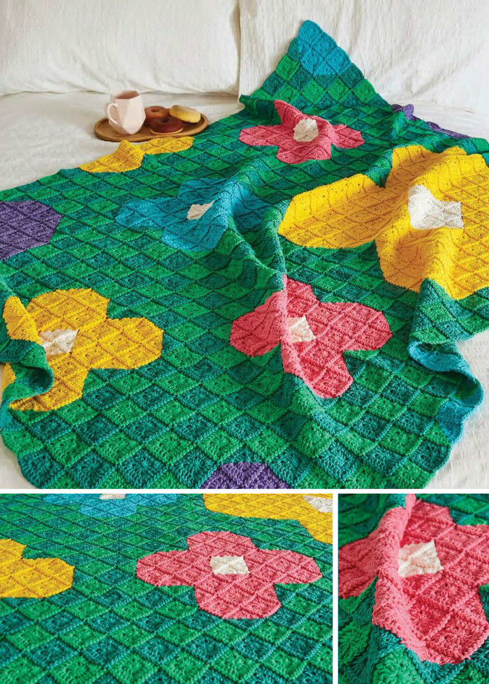 轻松编织图案 祖母方格钩针拼花毯