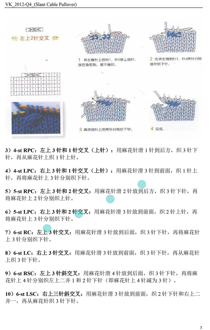 Slant Cable Pullover心有千千結 VK款小立領女士棒針扭針花樣毛衣