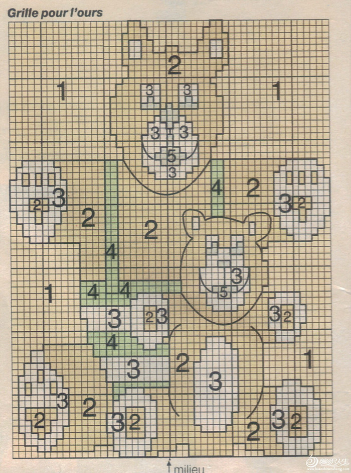 母子熊棒針毛衣圖案