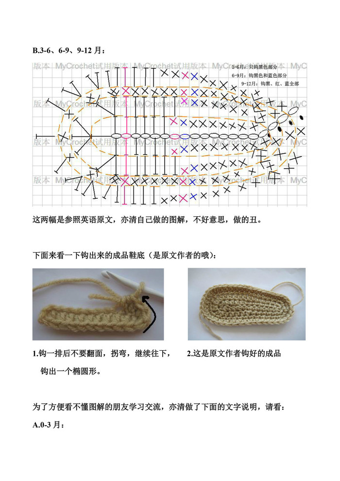 可愛鉤針寶寶人字拖涼鞋鉤法圖解教程