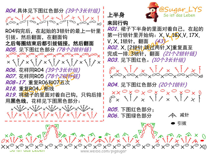 貴婦熊 很貴氣鉤針小熊玩偶翻譯圖解