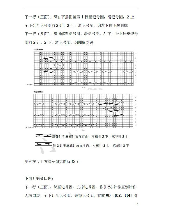 Roosevelt總統(tǒng)開衫 斜口袋麻花花樣女士棒針翻領(lǐng)開衫