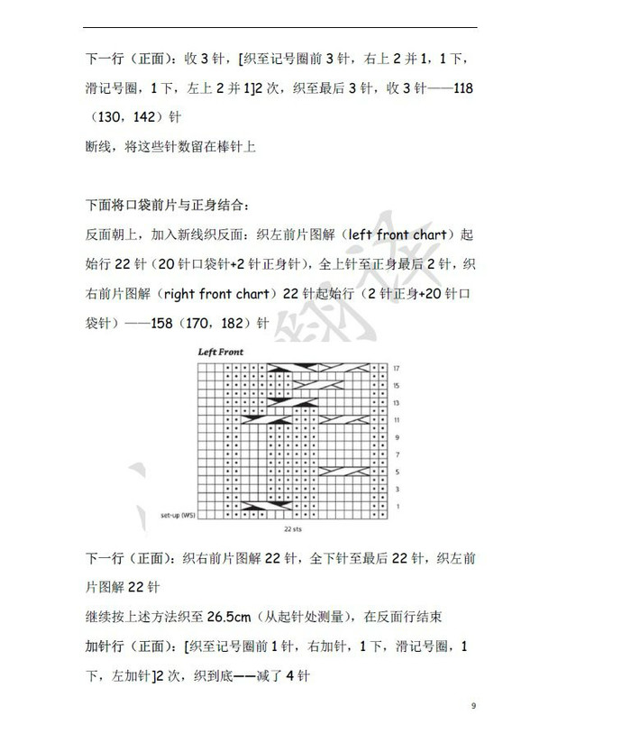 Roosevelt總統(tǒng)開衫 斜口袋麻花花樣女士棒針翻領(lǐng)開衫