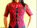 【轉(zhuǎn)載】鉤針鉤起來--仿經(jīng)典唐裝 Crochted China Style Lace Top
