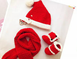 编织人生视频学堂-------圣诞套装之圣诞围巾
