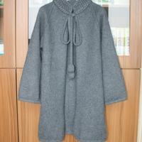 毛线编织灰色獭貂绒大衣（有编织方法和真人秀）