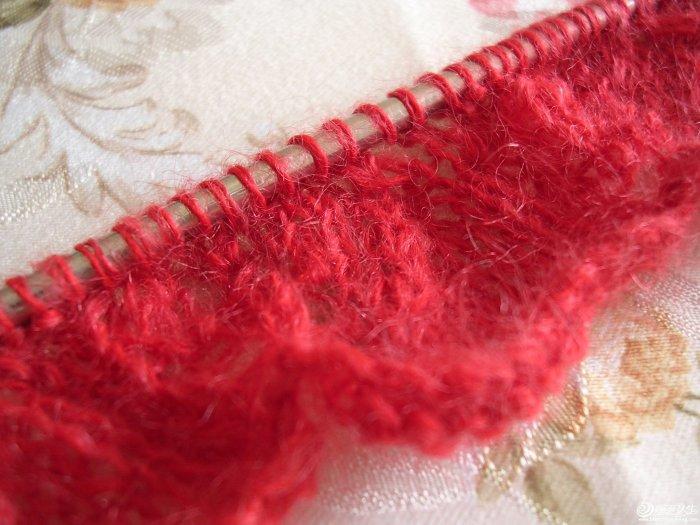 简单版红叶围巾含霜 毛线编织围巾款式图解