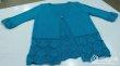 春季毛衣开衫蓝 有图解和编织过程