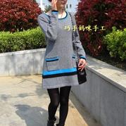 灰色A型淑女羊絨連衣裙 真人秀及簡(jiǎn)單編織過程