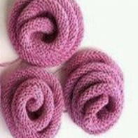 简单易制的针织立体玫瑰花 棒针编织花样