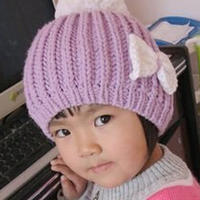 简单美丽的棒针编织儿童帽子
