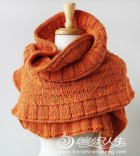 橘色冬天让人倍感温暖，粗毛线演绎暖冬时尚。