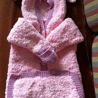 长绒线棒针编织兔装婴儿睡袋
