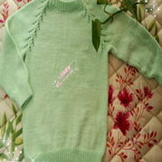 云棉綠芽棒針編織嬰幼兒套頭衫