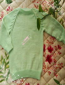 云棉绿芽棒针编织婴幼儿套头衫