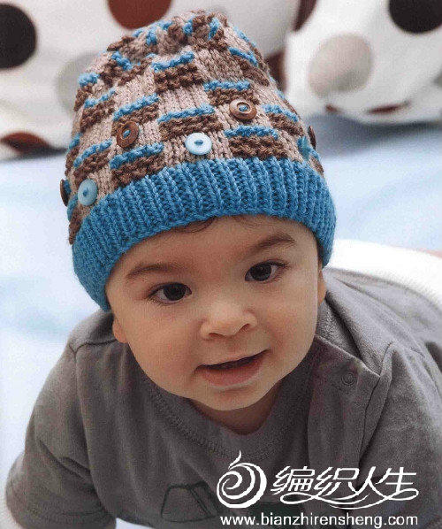 花色感编织帽，用不同的配色会有不同的效果，男女宝宝通用款。