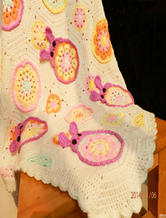 可爱的钩针编织宝宝兔子毯
