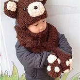 宝宝熊猫帽子围巾两件套 棒针视频教程