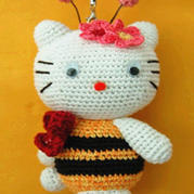 蜜蜂kitty 钩针玩偶图解教程