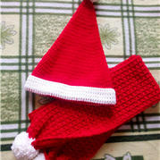 鉤針圣誕帽及圍巾套裝（附云棉款）