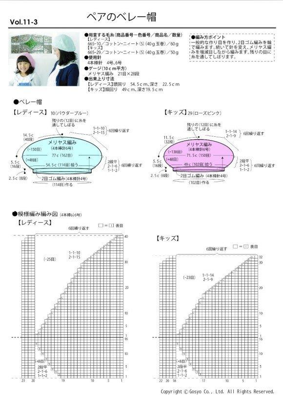 棒针毛线帽图解