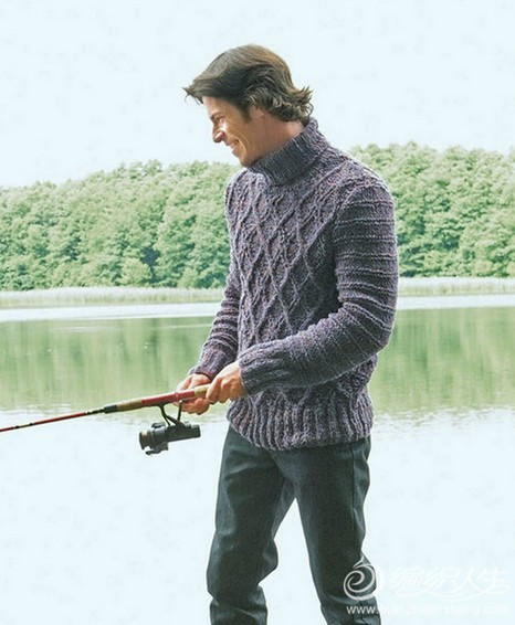 2015年酷毙了的棒针编织男士毛衣款式
