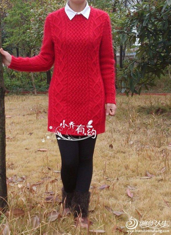 新年红大毛衣