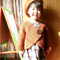 不规则门襟设计 欧式儿童外套毛衣