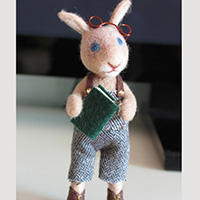 可爱羊毛毯小兔子摆件教程